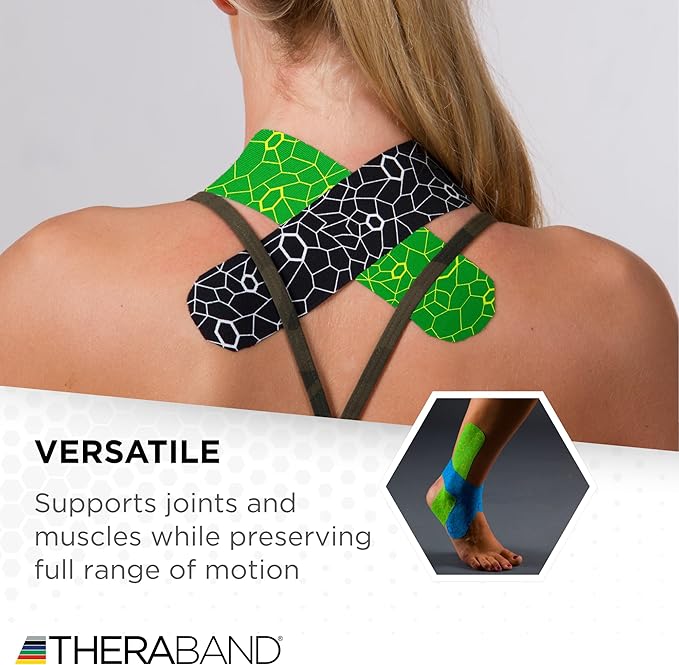 THERABAND Kinesiology Tape, Roll, with XactStretch Indicatorsv Water Resistant, Cut-to-Length