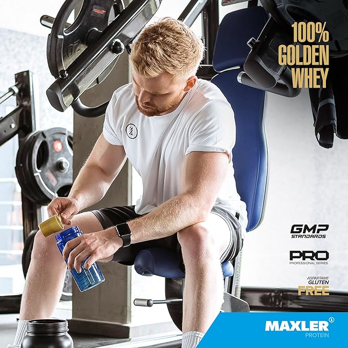 Maxler 100% Golden Whey Protein - 22g of Protein per Serving - Whey Protein Powder for Pre Post Workout - Fast-Absorbing Whey Concentrate, Isolate & Hydrolysate Blend - Chocolate Peanut Butter 2 lb