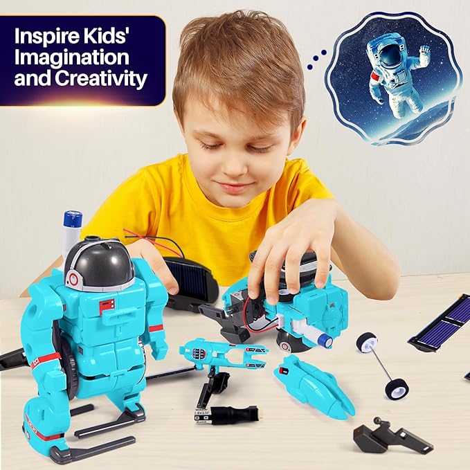 STEM Toys for Kids Ages 8-13, Christmas Birthday Gifts for 8 9 10 11 12 13 14 Year Old Teen Boys Girls, 6-in-1 Solar Robot Educational Science Building Experiment Kits