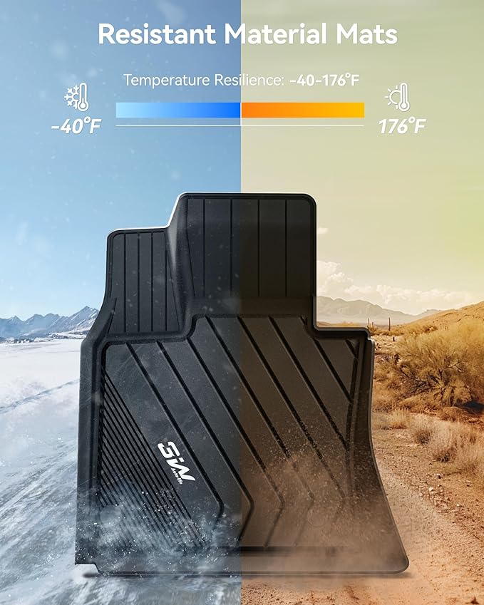 3W BMW X5 Floor Mats & Cargo Liner Fit for BMW X5 2014 2015 2016 2017 2018, TPE All-Weather Custom Fit Full Set Harmless Heavy Duty Floor Liner and Trunk Mat Car Accessories