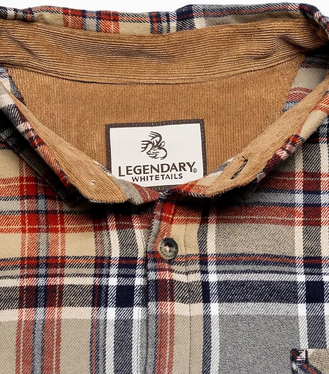 Legendary Whitetails Men's Flannel Shirt Long Sleeve Button Down 100% Cotton