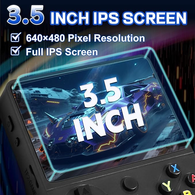 RG36PRO Retro Video Game Console - Open Source System,3.5" IPS Screen,64G TF Card,3000mAh Battery,Support 30,000+ Classic Retro Video Games for Teen or Partner - Gift for Christmas - Black