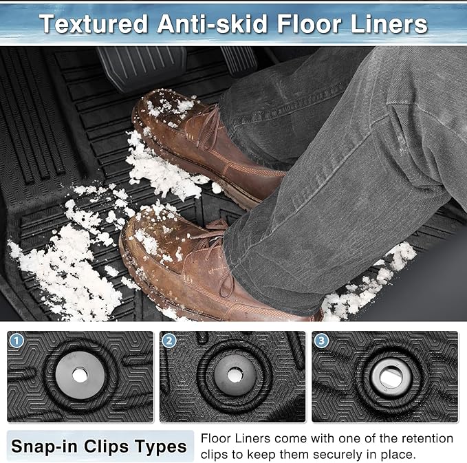 Mixsuper Liner Floor Mats Compatible with Subaru Forester 2019-2024, All Weather Floor Liners Durable 1st and 2nd Row Set Black