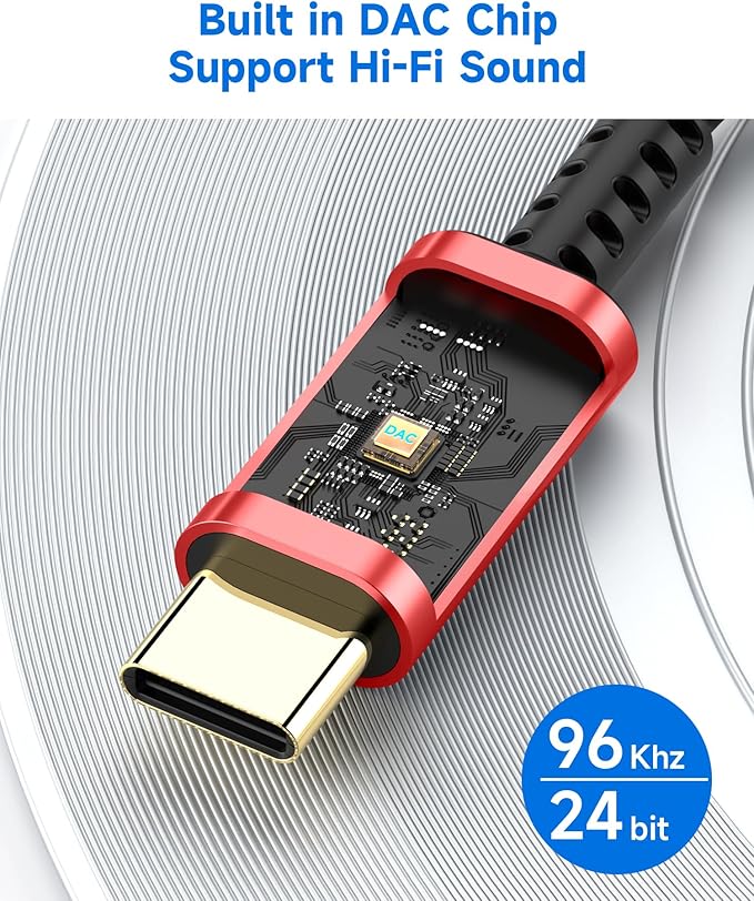 2 Pack USB C to 3.5mm Headphone Jack Adapter – HiFi Audio Dongle, Type C to Aux Female Cable Cord Compatible with iPhone 16/15 Pro Max, Samsung S25/S24/S23, iPad Pro, Pixel, MacBook
