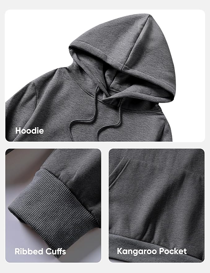 JMIERR Mens Casual Cotton Hooded Collar Drawstring Hoodies Pullover Sweatshirts Casual Long Sleeve Shirts