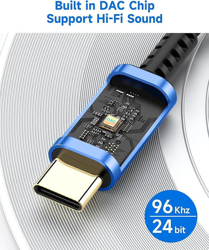 2 Pack USB C to 3.5mm Headphone Jack Adapter – HiFi Audio Dongle, Type C to Aux Female Cable Cord Compatible with iPhone 16/15 Pro Max, Samsung S25/S24/S23, iPad Pro, Pixel, MacBook