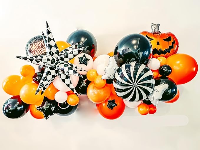 3 * 12 Pcs Black White Checkered Explosion Pointed Star Foil Balloons/Talladega Nights Party Decorations/Alice Themed Party/Las Vegas Casino Party/Race Car Birthday Decor/Father's Day(3 Pcs Black)