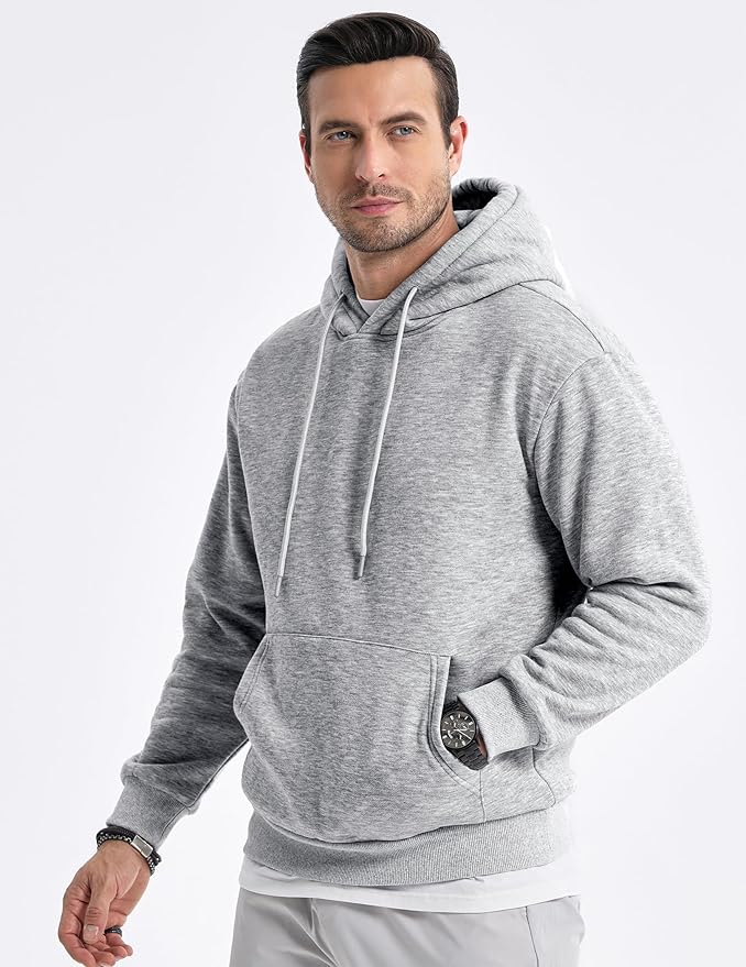 JMIERR Mens Casual Cotton Hooded Collar Drawstring Hoodies Pullover Sweatshirts Casual Long Sleeve Shirts
