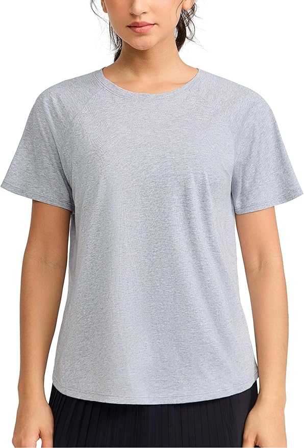 THE GYM PEOPLE Women's Short Sleeve Workout Shirts Breathable Yoga T-Shirts with Side Slits Athletic Tee Tops
