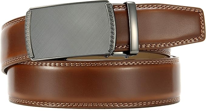 CHAOREN Mens Belt Leather Ratchet Belt - Customizable Fit, Effortless Style (35mm)