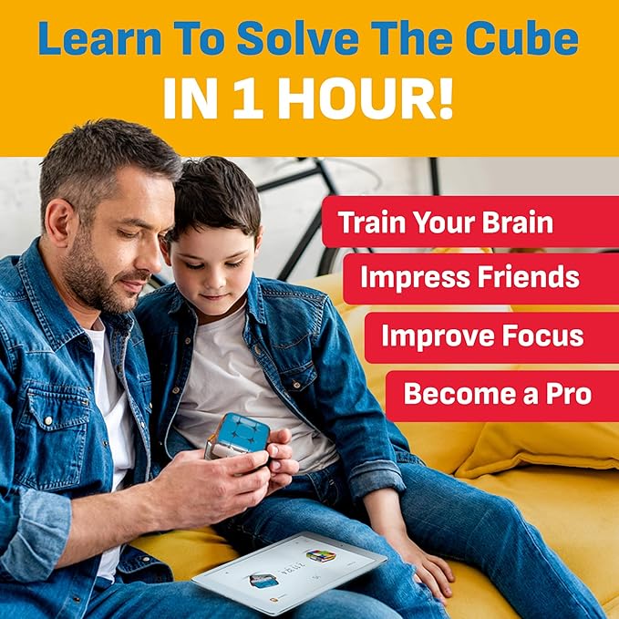 GoCube Edge - Connected Electronic Bluetooth Cube. Smart 3x3 Magnetic Stickerless Speed Cube Movements Tracker for Kids, Teens & Adults. Interactive Brain Teaser STEM 3D Puzzle Toy Game. Free App