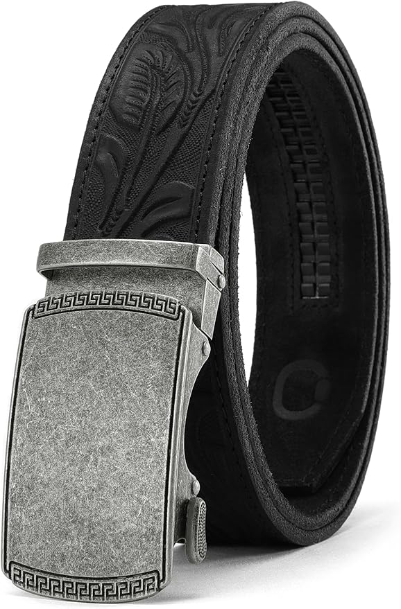CHAOREN Mens Belt Leather Ratchet Belt - Customizable Fit, Effortless Style (35mm)