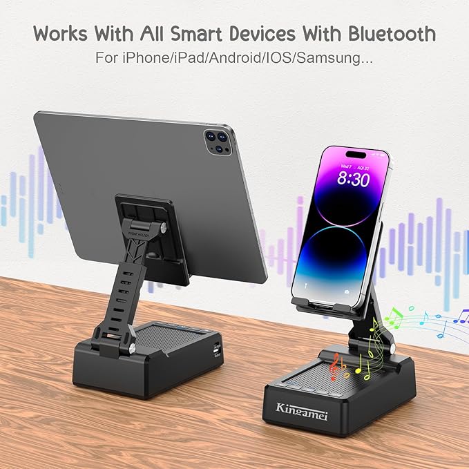 Birthday Gifts for Him,Cell Phone Stand with Wireless multifunctional Bluetooth Speaker and Anti-Slip Base HD Surround Sound Perfect for Home and Outdoors,Unique Valentines Day Gifts for Him