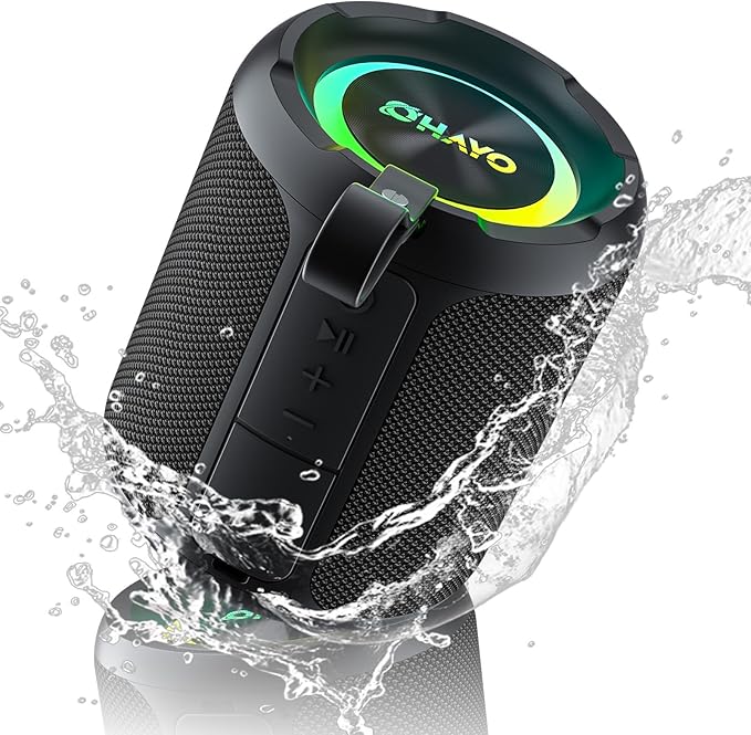 OHAYO 40W Wireless Portable Bluetooth Speaker with Lights, IPX7 Waterproof, Loud Sound, RGB Lights,TWS Pairing, AUX&TF-Card in, for Home/Party/Travel/Outdoor/Beach