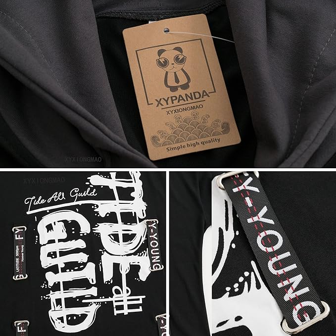 XYXIONGMAO Techwear Shirt Japanese Streetwear Hip Hop Shirts Men Graphic T Alphabet Design Workwear Gothic Hoodie