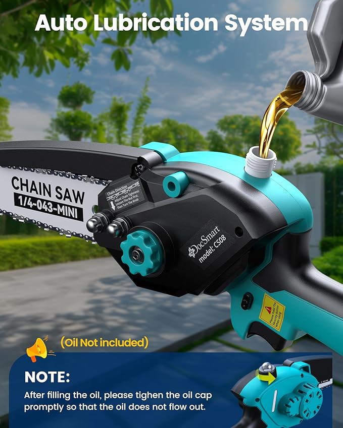 Electric Pole Saw for Tree Trimming, 6" Brushless Mini Chainsaw Cordless with Extension Pole 2 Batteries, 2-in-1 Handheld & Pole Prunner for Cutting Tree Limbs Branches