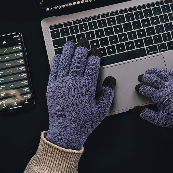 Achiou Winter Gloves, Glove for Men Women, Upgraded Touch Screen Texting Warm Running with Thermal Soft Knit Lining