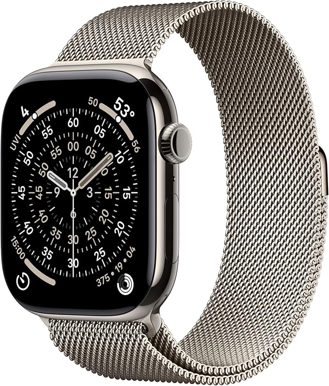 Apple Watch Series 11 [GPS + Cellular 46mm] Smartwatch with Natural Titanium Case with Natural Milanese Loop - M/L. Sleep Score, Fitness Tracker, Health Monitoring, Always-On Display, Water Resistant