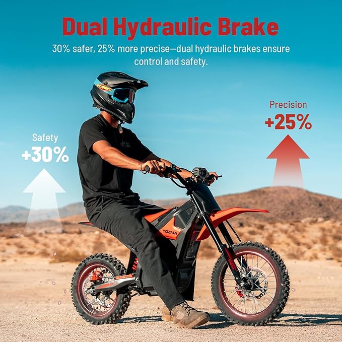 IN10 Electric Mini Dirt Bike for Teens & Adults, 14"/12" Fat Tire 2600W Electric-Motorcycle with 48V 23AH Battery Ebike 40MPH Hydraulic Brakes Mountain Off-Road EBike, Fit Age 13+