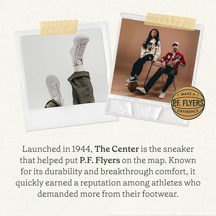 PF Flyers Center High Top Sneakers for Men and Women, Original Canvas Hi-Top Athletic Shoe, Unisex
