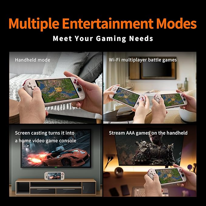Mangmi Air X Retro Handheld Game Console 5.5 Inch IPS 1920x1080 Screen Retro Gaming Console Android 14 OS 5000mAh Battery 64G Storage WiFi 6-Axis RGB Wide-Angle Halljoysticks Grey