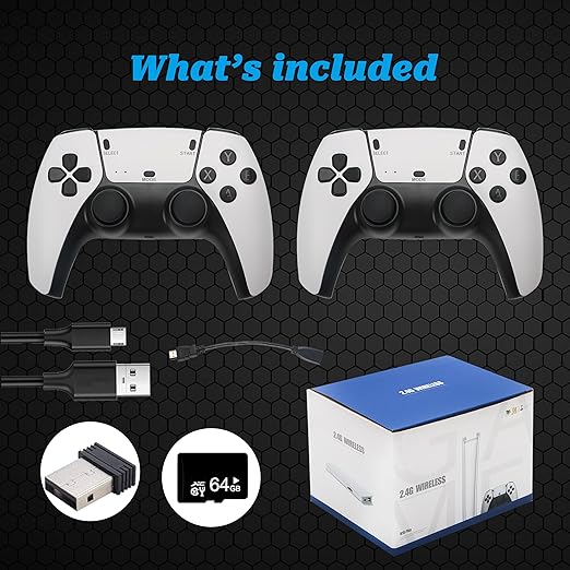Hikonia Retro Game Console with 40000 Games,Plug & Play Video Game Console 18 Emulators Classic Games,4K HDMI Output for TV,Dual Controllers Birthday Gifts for Boys & Girls 64G