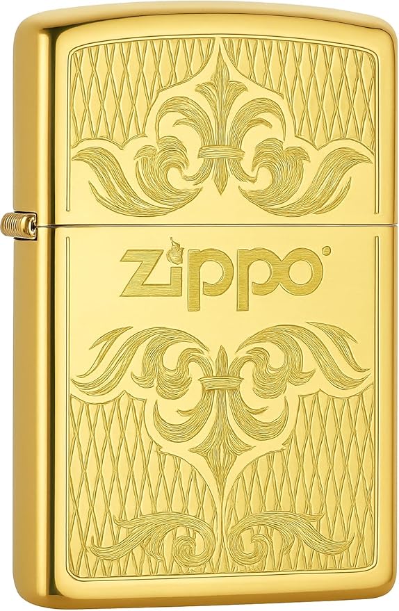 Personalized American Classic Elegant Design Lighter Zippo - Free Engraving - Christmas, Halloween & Valentines Day Gift (Gold 51155)