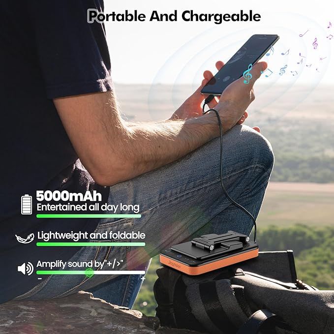 Gifts for Men and Women, Slim 5000mAh Charging Stand Phone Stand with Bluetooth Speaker Foldable Phone Holder Festival Gift for Husband,Wife,Dad,Mom,Teens