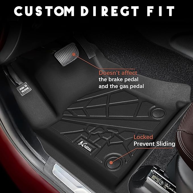 KARPAL Floor Mats for 2023 2024 2025 2026 Chevy Colorado/GMC Canyon Crew Cab, All-Weather TPE Custom Fit Floor Liners Car Accessories