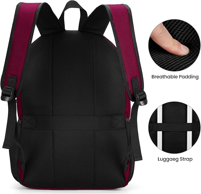 BIKROD Backpack for Girls Women, School Backpack for Teen Boys, Lightweight Casual High School Bookbag, Daily-use Travel Laptop Backpack with USB Charging Port Fits 15.6 Inch Notebook