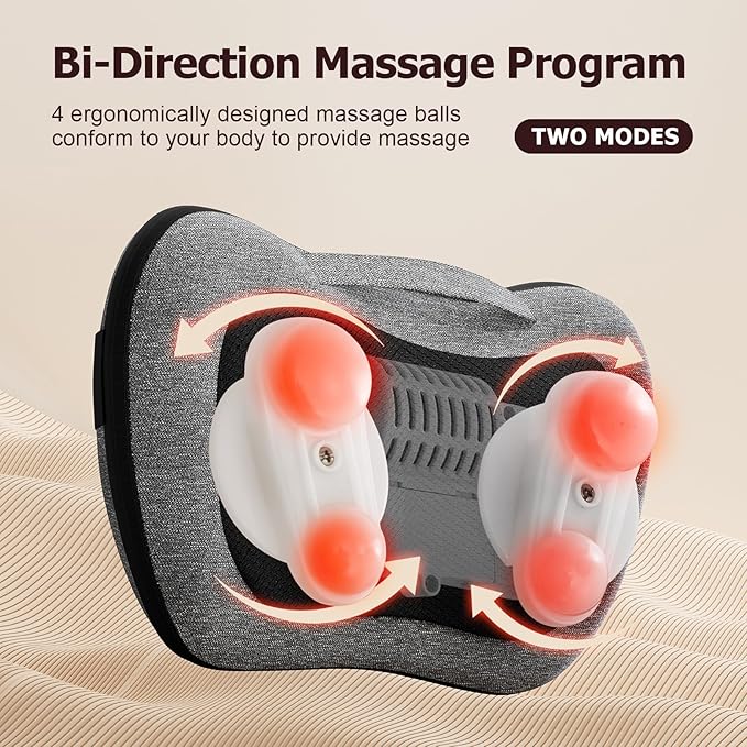 VIKTOR JURGEN Shiatsu Back Massager with Heat – Deep Tissue Massage for Neck, Shoulder, Leg, Upper & Lower Back Pain Relief, Electric Kneading 3D Massage Pillow Gifts for Men Women Dad, Mom, Christmas
