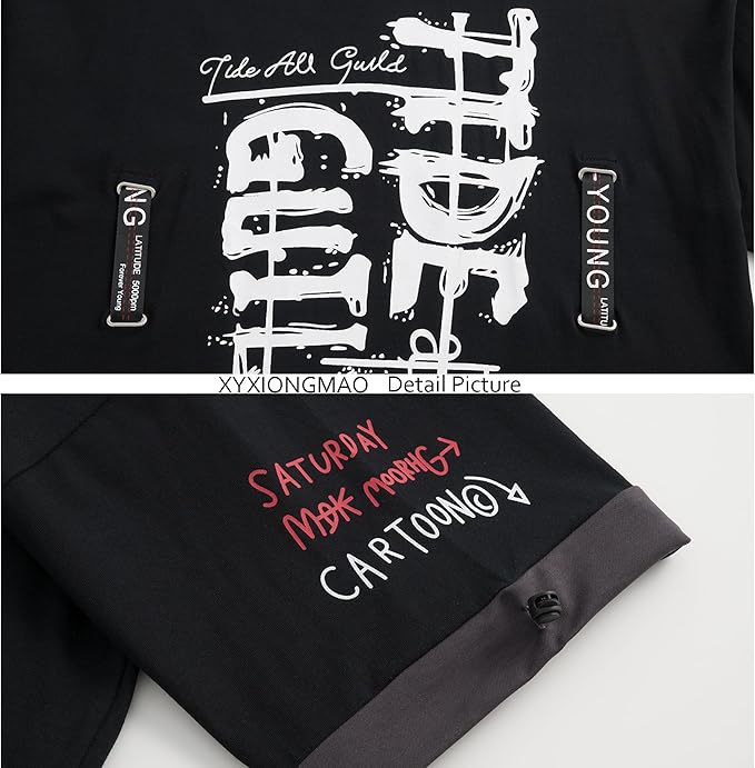 XYXIONGMAO Techwear Shirt Japanese Streetwear Hip Hop Shirts Men Graphic T Alphabet Design Workwear Gothic Hoodie