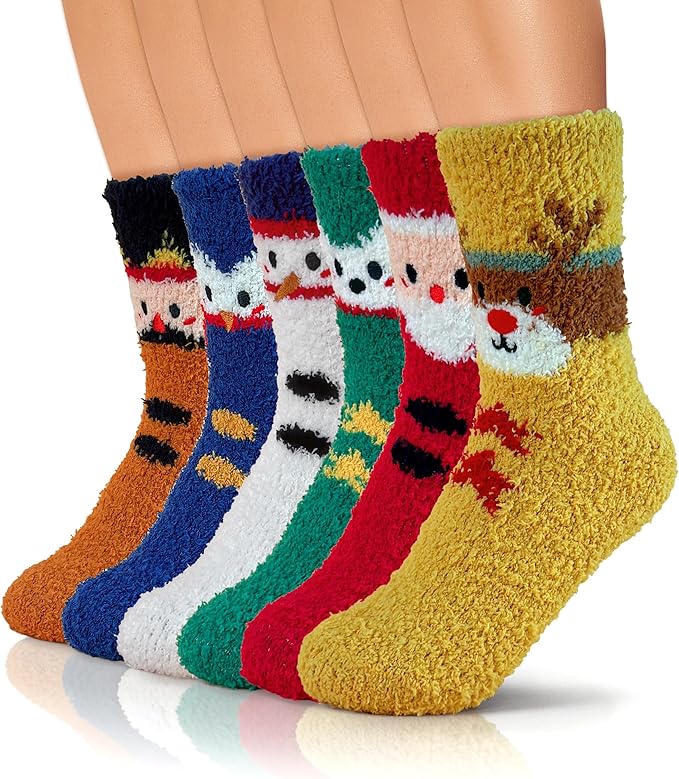 TEHOOK Warm & Cozy Gifts for Women, Stocking Stuufers, Fluffy Fuzzy Plush Sleeping Slipper Socks - Soft Warm Fabric