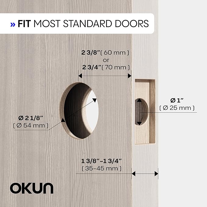 Okun Brio 2-Pack Chrome Passage Door Levers – Reversible Non-Locking Interior Handles with Sleek Concealed-Mount Design for Hallways & Closets