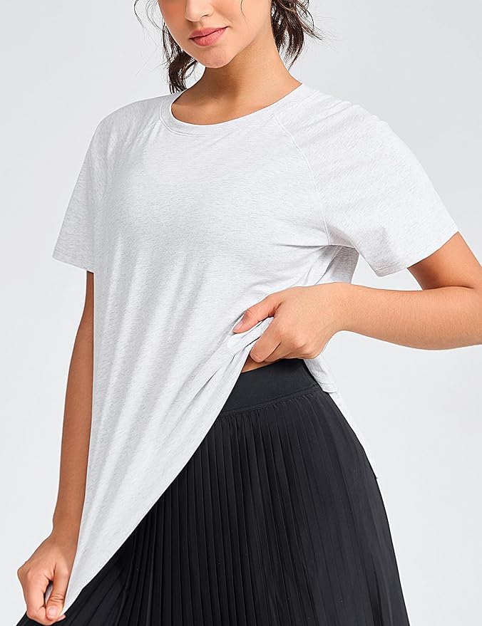 THE GYM PEOPLE Women's Short Sleeve Workout Shirts Breathable Yoga T-Shirts with Side Slits Athletic Tee Tops