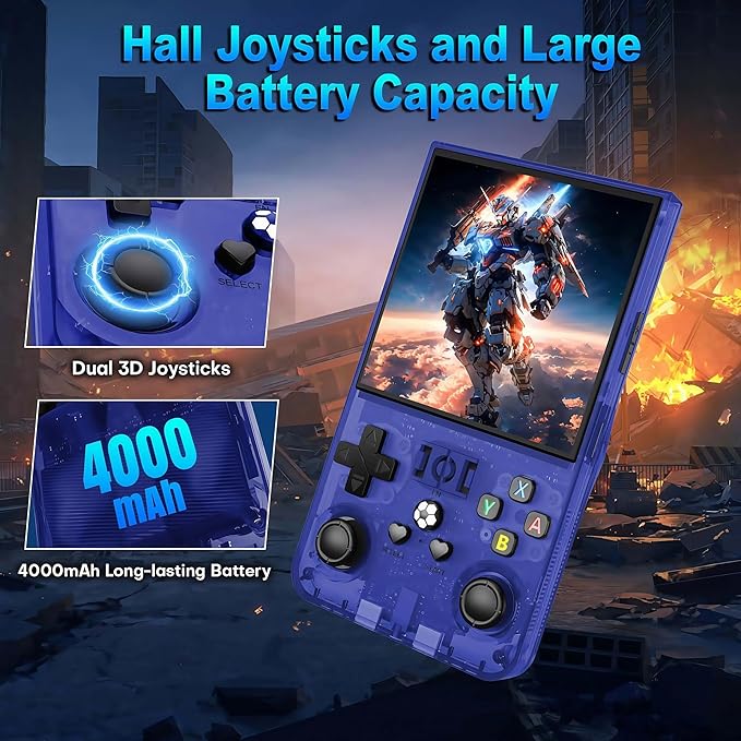 R36MAX Retro Handheld Game Console with Gift Card & Premium Bag, 4.0 Inch IPS Screen, 21,000+ Classic Game, Portable Linux System, 4000mAh Battery Retro Gaming Console (Red Set)