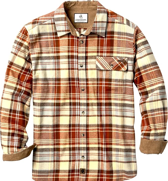 Legendary Whitetails Men's Flannel Shirt Long Sleeve Button Down 100% Cotton