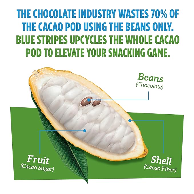 Blue Stripes - Trail Mix, Peanut Butter Banana, Cashews, Peanut Butter Chips, Healthy Snacks for Adults, Whole 70% Cacao, With Unrefined Sugar, Non GMO, Gluten Free, Vegan - 4 Pack, 8 oz