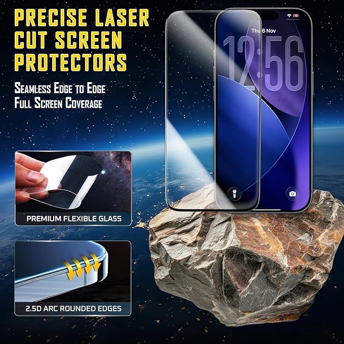 TEMPRTEK+ 2-Pack Clear iPhone 17 Pro & 17 Screen Protector Fits iPhone 16 Pro Screen Protector - 9H Military Grade Scratch Fingerprint Resistance, Anti-Glare Shatterproof Tempered Glass
