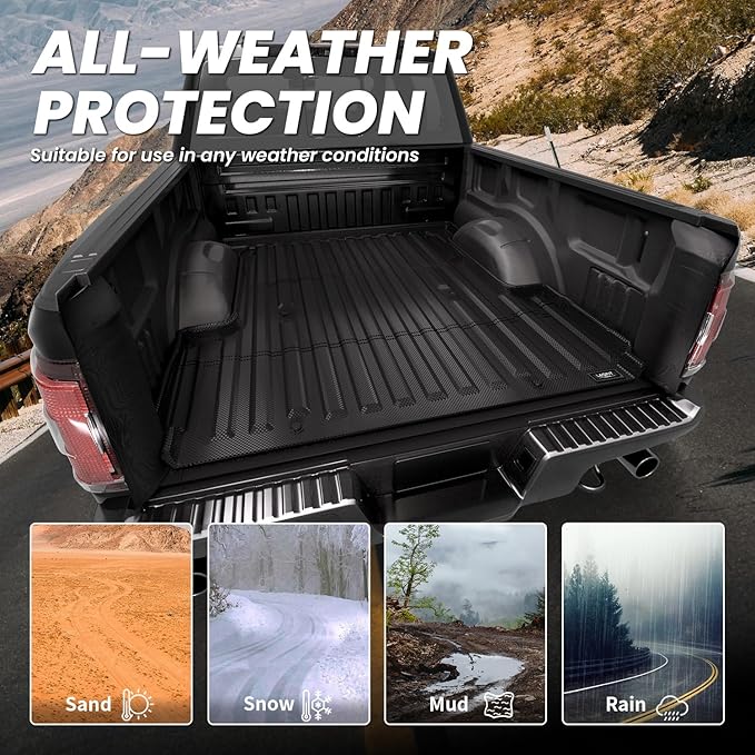LASFIT 6.5ft Bed Mat for Ford F-150 2015-2020 2021 2022 2023 F150 78.9in Truck Bed Box All Weather Protector Durable TPE Bed Liner Easy Clean-Not Fit for Drop in Bedlienr