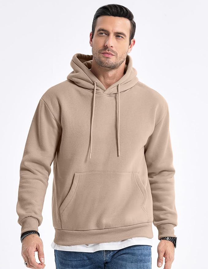 JMIERR Mens Casual Cotton Hooded Collar Drawstring Hoodies Pullover Sweatshirts Casual Long Sleeve Shirts