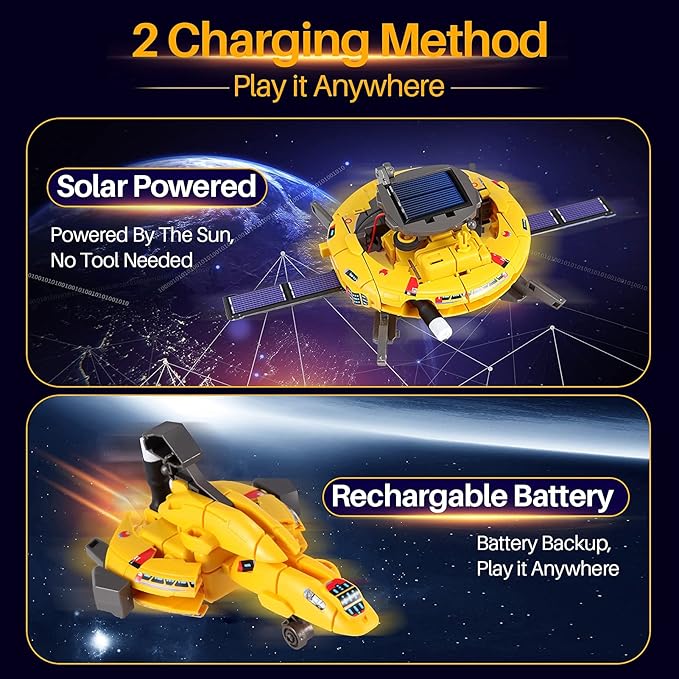 COBFDHA STEM Projects for Kids Age 8-12, Science Kits Boys, Solar Robot Space Toys Gifts 8-14 Year Old Teen Boys Girls, 120Pcs Building Experiments Robots Teenage Ages 9 10 11 12 , Yellow