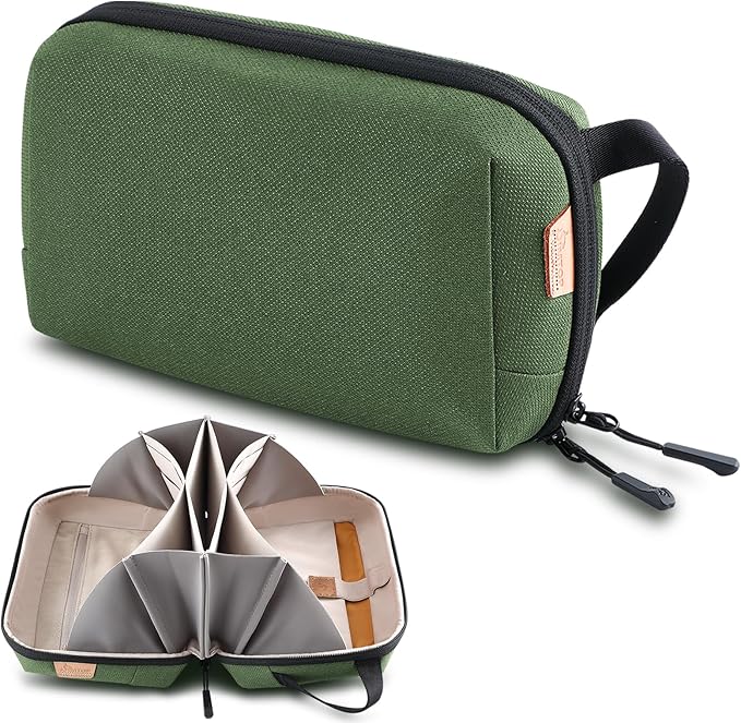 Electronic Organizer Travel Case Bag for Cables, Switch, SD card, Passport and More – Ultimate Protection & Portability Waterproof (Green)