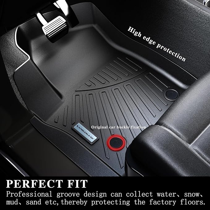 Floor Mats & Trunk Mat for All-New 2025 Cadillac Optiq Optiq V,TPE All Weather Protection 2 Rows Car Floor Liners with Cargo Liner Accessories