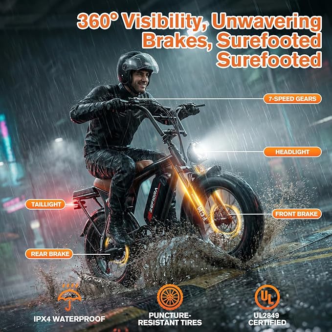 Electric Bike for Adults, 800/1500/2500W Peak Motor Ebike, 48V Removable Battery, 30-120 Miles PAS Range, 20-28MPH, 14"/20"/26" All-Terrain Electric Bicycles for Commuute Road Sand Mountain
