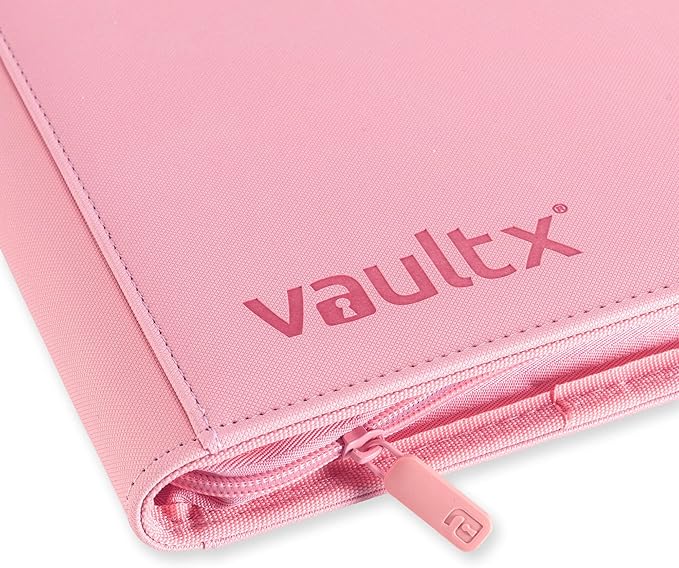 Vault X 12 Pocket Trading Card Zip Binder, 480 cards, Premium Exo-Tec Album Material, 20 Side-Loading Pages, Folder for Collectible Card Games, Sports, TCG (Pink)