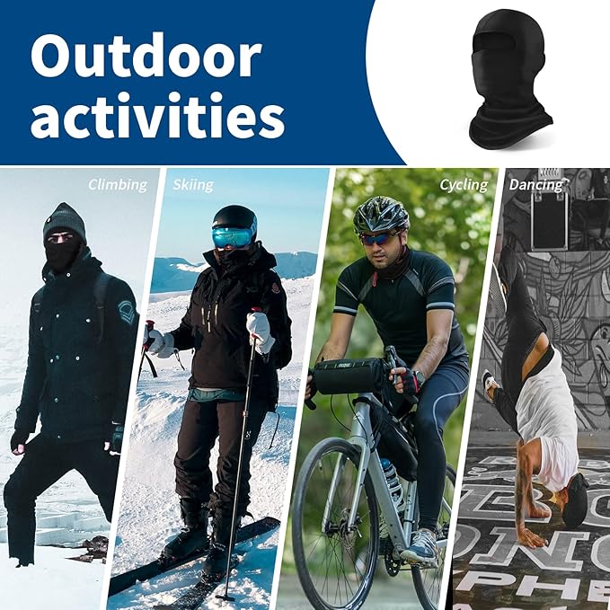 YESLIFE 150-Pack Balaclava Black Ski Mask for Men and Women, Winter Face Mask, Shiesty for Skiing, Snowboarding & Motorcycle, Black