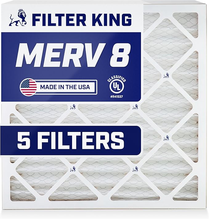 Filter King 9x12x1 Air Filter | 5-PACK | MERV 8 HVAC Pleated A/C Furnace Filters | MADE IN USA | Actual Size: 8.5 x 11.5 x .75"