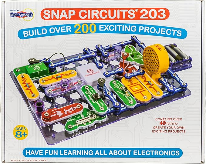 Snap Circuits 203 Electronics Exploration Kit | Over 200 STEM Projects | Full Color Project Manual | 42 Snap Modules | Unlimited Fun