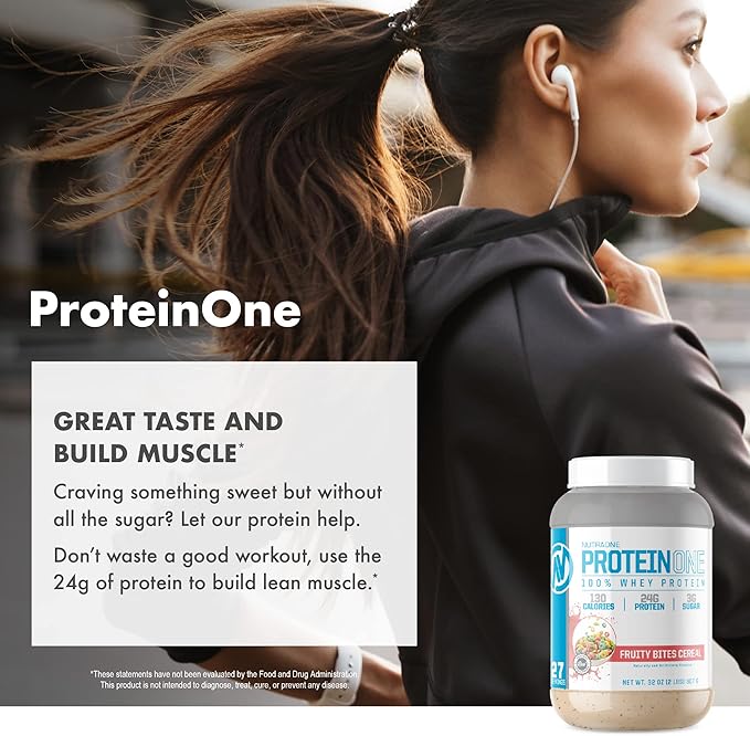 NutraOne ProteinOne Whey Protein Promote Recovery and Build Muscle with a Protein Shake Powder for Men & Women (Vanilla Ice Cream - 5 lbs.)